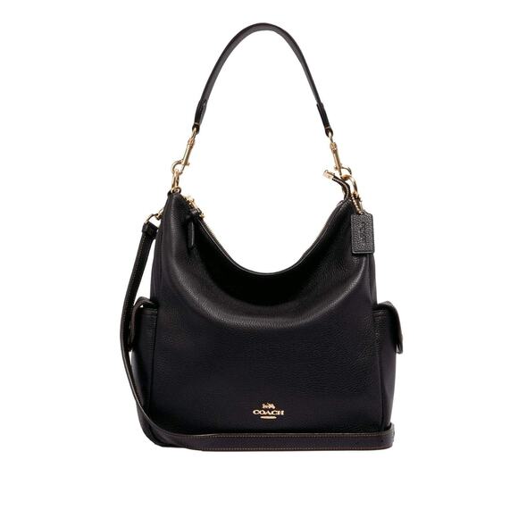 NWT Coach Pennie Leather Shoulder Bag, Black, Style #6152 - Picture 1 of 4